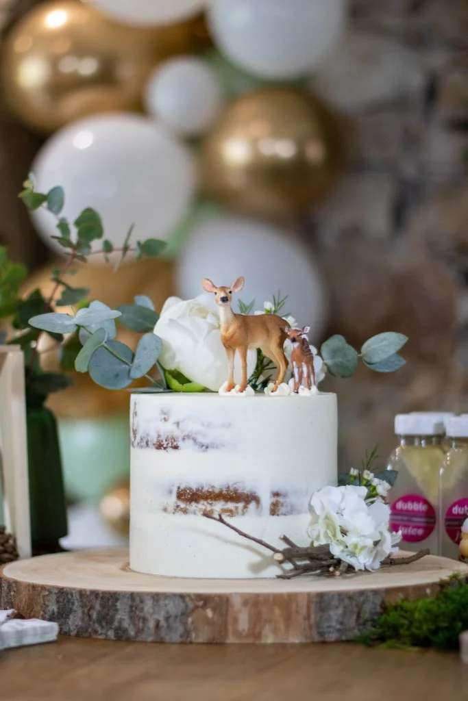 Inspirations pour un gâteau d'anniversaire sur le thème forêt, créant une ambiance naturelle et magique.